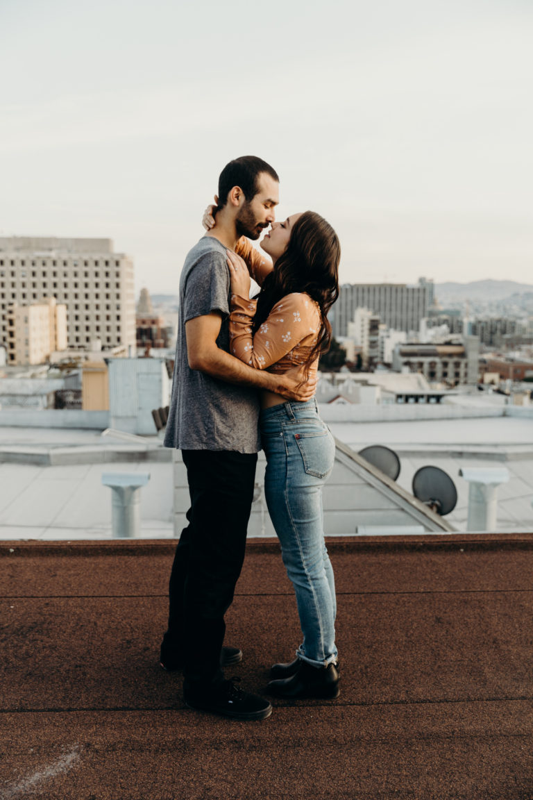 San Fransisco Rooftop Engagement- Jana Contreras Photography